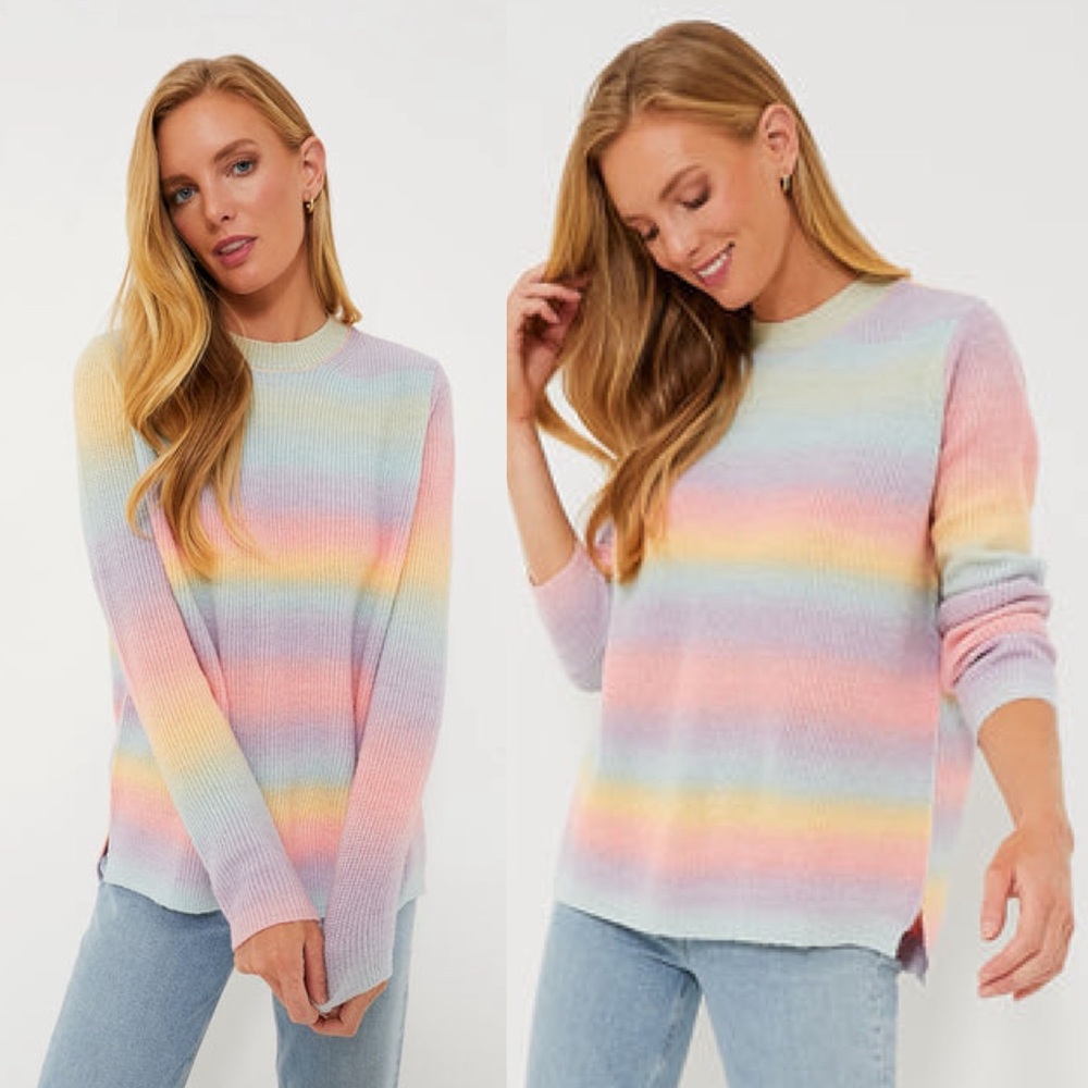 Tuckernuck Pastel Rainbow Crew Neck Sweater